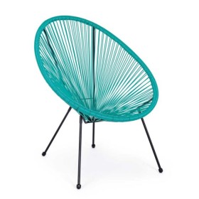 Poltrona Parker con intreccio colore blu atol